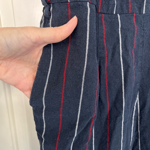 Universal Thread Navy Pinstriped Wide Leg Sleeveless Jumpsuit - Picture 4 of 9